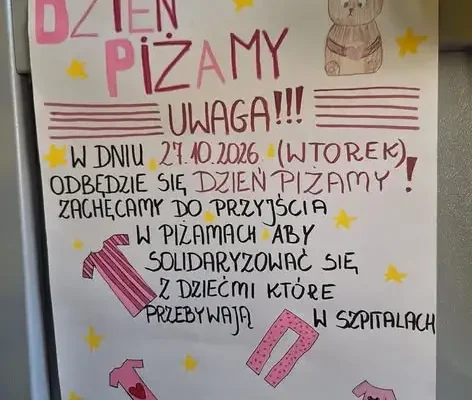Dzień Piżamy w SP 27 w Rudzie Śląskiej – uczniowie solidaryzowali się z chorymi rówieśnikami